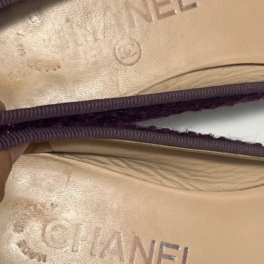 CHANEL Women's Dark Purple Ballet Flats - Picture 9 of 10